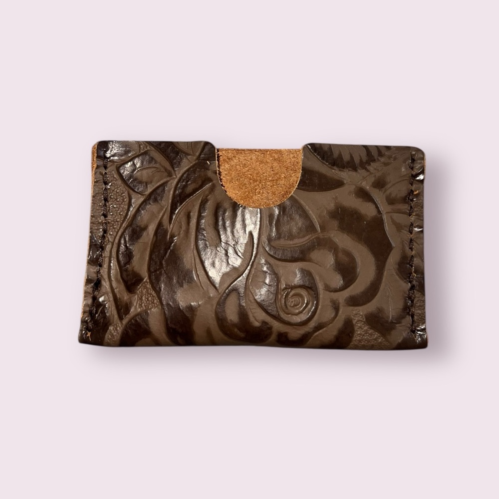 Elegant Brown Leather Card Holder